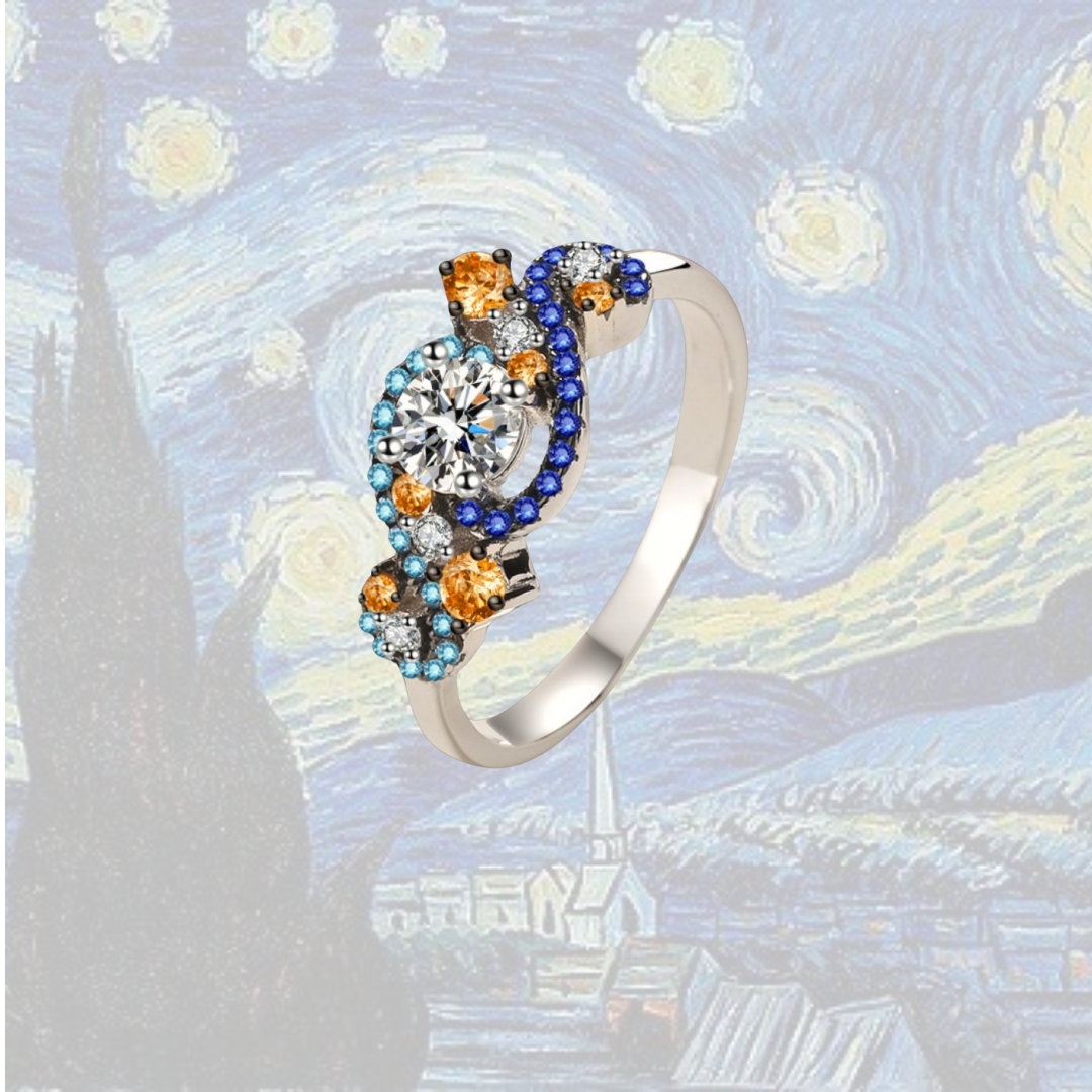 Van Gogh - Starry Night, Enchanted Life Ring